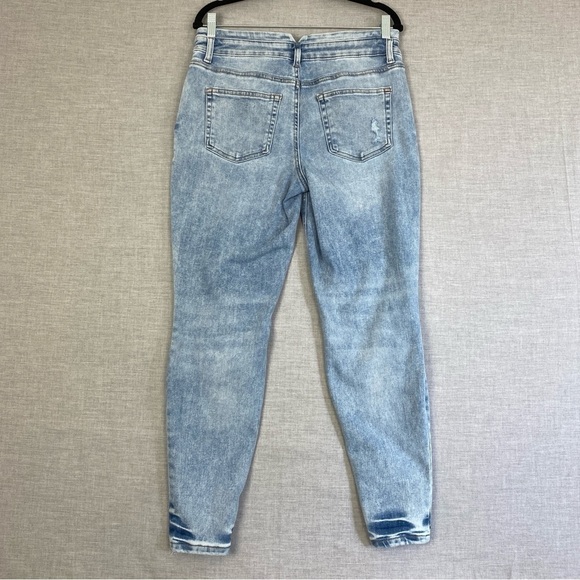 Edgely Mid-rise Super Skinny Jeans Womens 12R Distressed Button Fly Light Wash - Picture 3 of 14